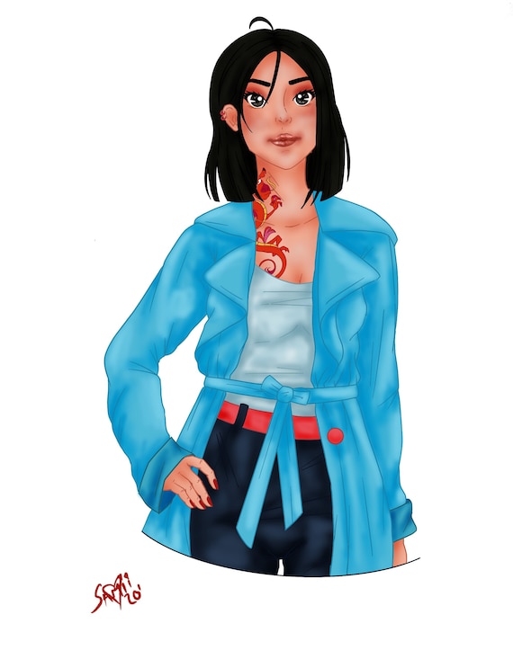 Modern Mulan Digital Drawing Art Print