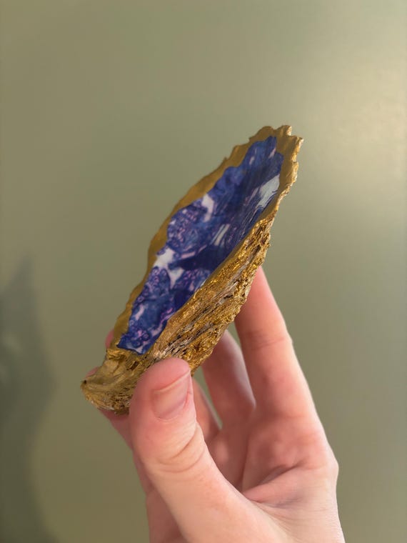 Gilded Oyster Shell Ring Dish - image 3