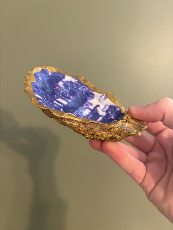 Gilded Oyster Shell Ring Dish - image 2