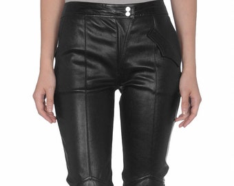 Womens Leather Pants Handmade Womens Genuine Lambskin Leather Pants Outfit Leather Pants Custom Made