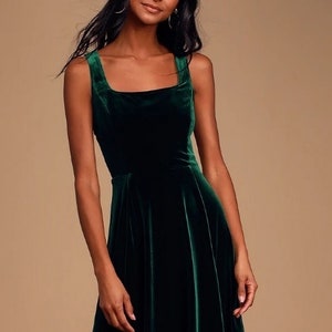 Green Velvet Dress -  New Zealand