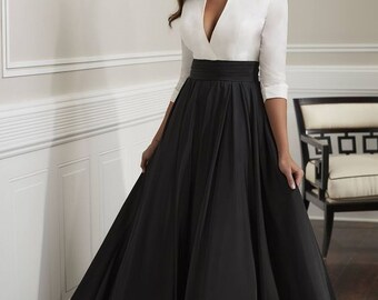 Black Maxi Taffeta Skirt for Women Classic Skirt Multi Color Skirt Prom Skirt Formal Skirt Wedding Bridal Bridesmaid Skirt Made to Measure