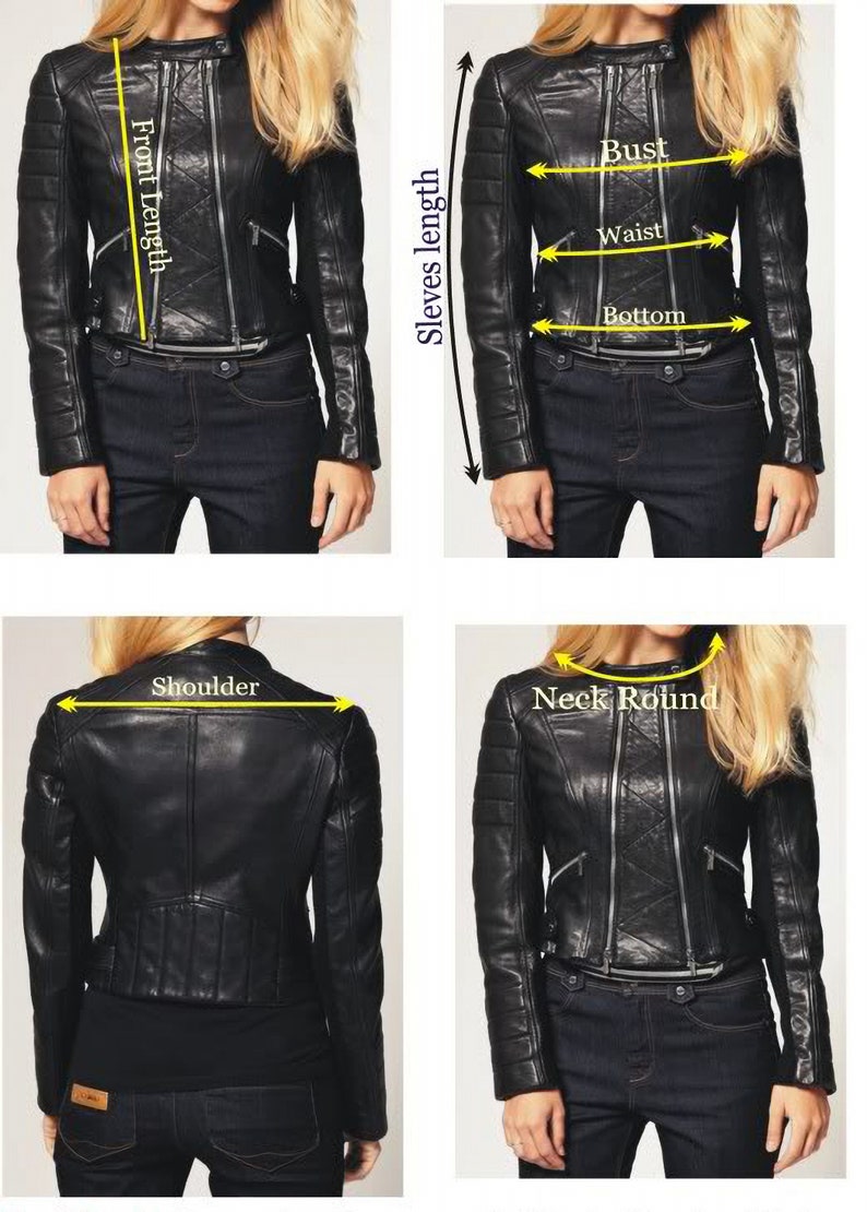 Slim Fit Leather Jacket for Women Biker Real Leather Jacket Etsy
