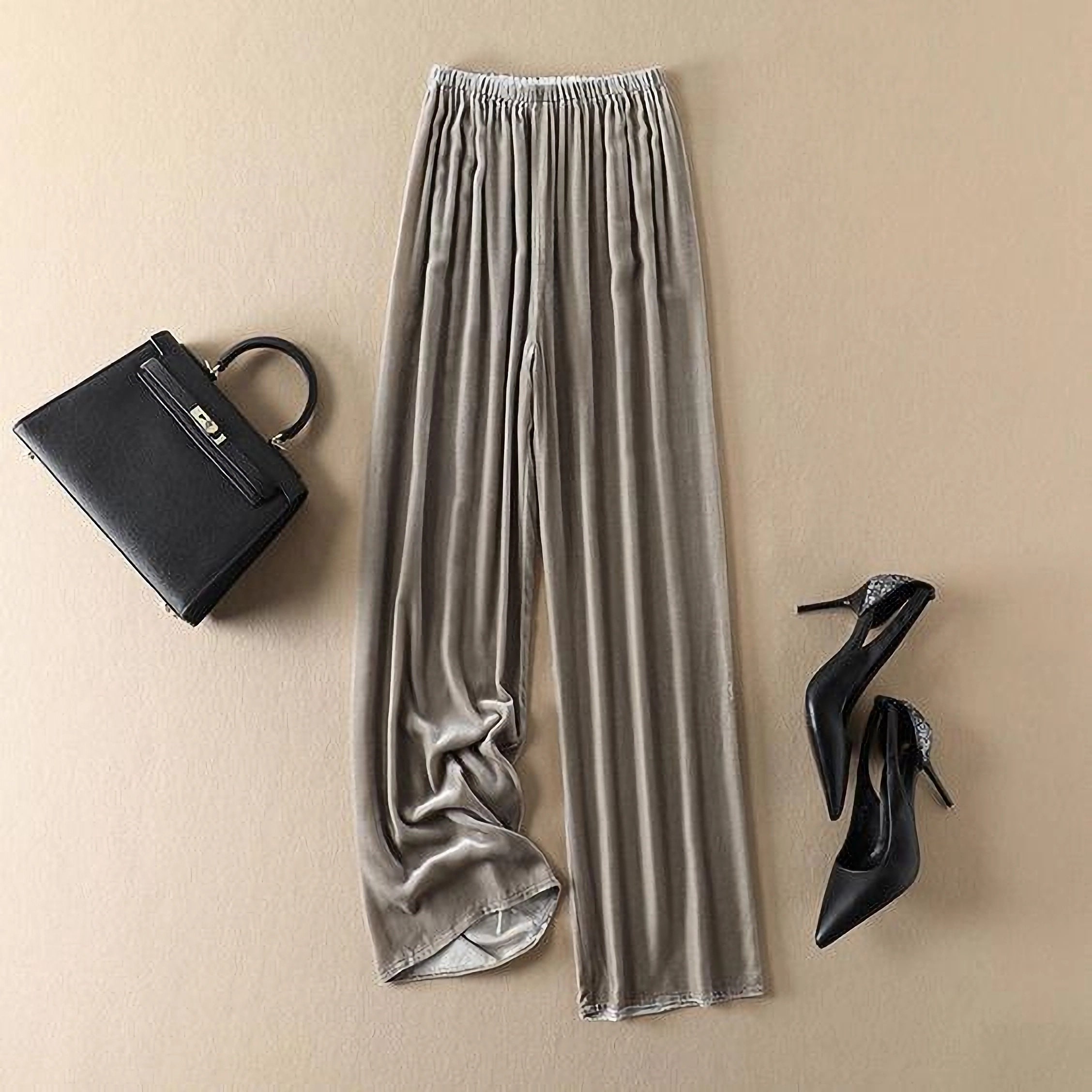 Velvet Pants/ Palazzo Pants/ Loose Women Pants/ Pink Wide Leg Pants