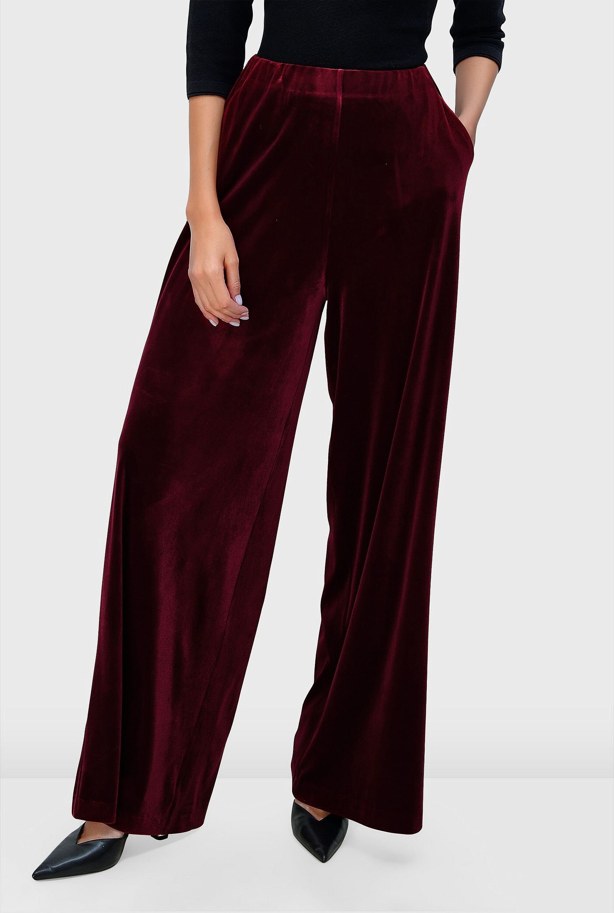 Buy INDYA Solid Velvet Regular Fit Womens Casual Trousers  Shoppers Stop