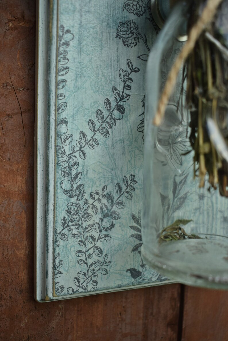 Wall Wood Glass Vase / Shabby Chic / Wall Hanging / Wall Decoration image 5