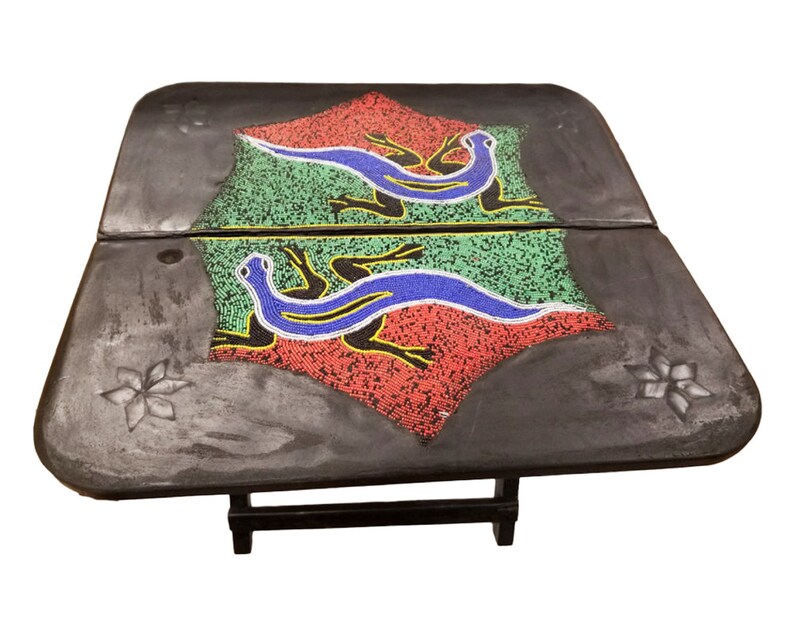 West African Ghanaian Square Folding Portable End Table With Etsy