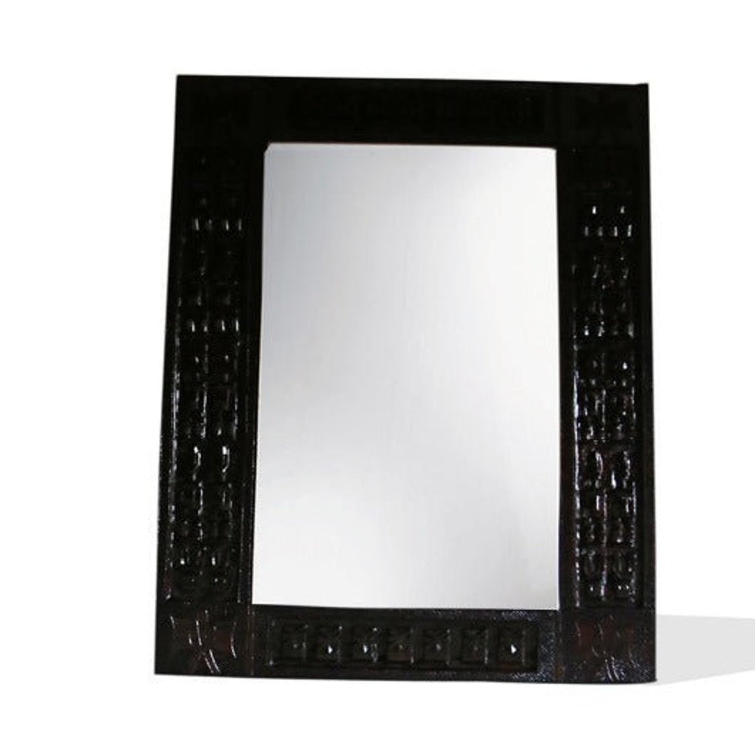 West African Wall Decor Hand Carved Malian Dogon Wall Art Mirror Frame Large Dark Authentic Made