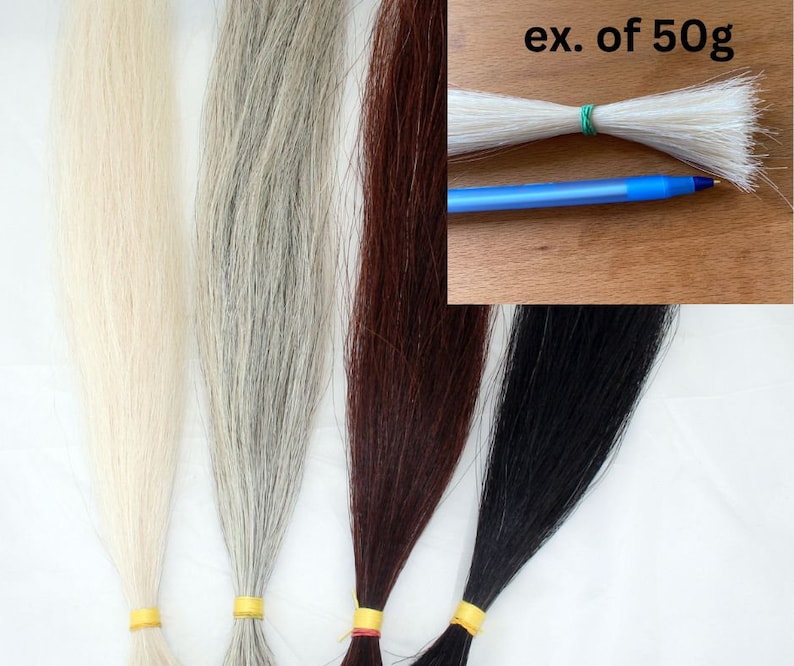 Loose horse hair 50 g 1.7 oz bundle many colors 28 30 inches 71-76cm image 1