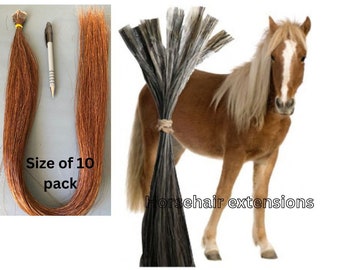 Keratin bonded horse hair extensions 28- 30 inches or 18 inches 10 bonds in a pack