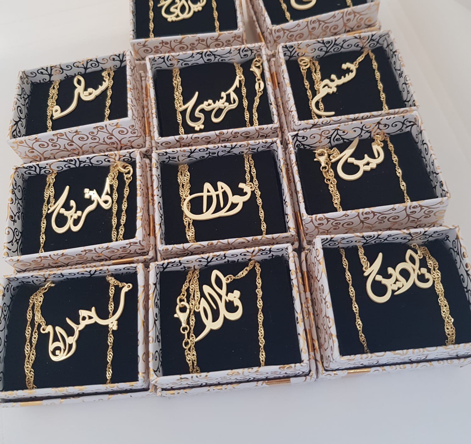 Arabic Calligraphy Necklace, Custom Arabic Name Necklace, 14K Gold ...