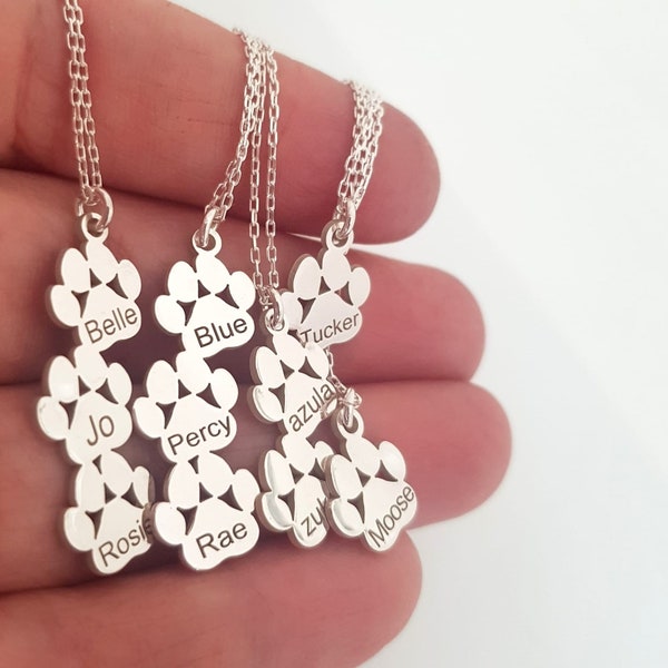 Tiny Paw Print Necklace, Gold Paw Necklace, Silver Paw Lover Gift, Animal Gift, Cat Paw Necklace, Dog Name Gİft