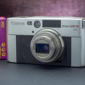 Vintage Canon Prima Super 120 / SureShot Classic 120 1990s Compact 35mm Point and Shoot Film Camera | Working, Camera Camera Collector Gift