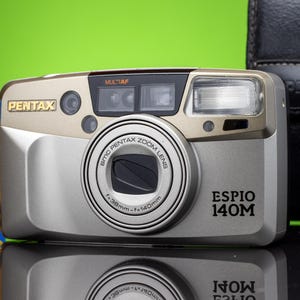 Silver Pentax Espio 140 | Vintage 1990s 35mm Film Camera | Autofocus Zoom | Beginner-Friendly Point & Shoot | Includes Film + Battery