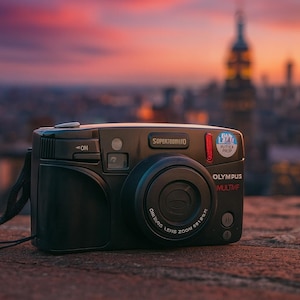 Olympus Superzoom 110 Infinity – 35mm Film Camera | Vintage Point & Shoot | Working | Zoom Lens | Beginner Gift | Includes Film + Battery