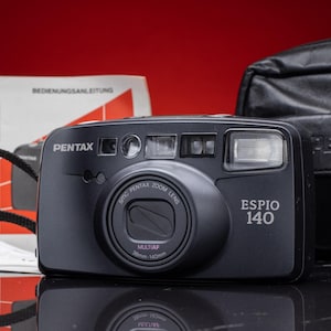 Pentax Espio 140 | Sleek Black 35mm Film Camera | Vintage 1990s Point & Shoot | Autofocus | Beginner-Friendly | Includes Film + Battery