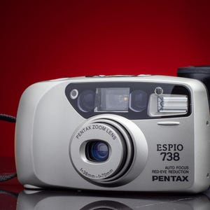 Pentax Espio 738 - Silver - 1990s Compact 35mm Point and Shoot Film Camera | Working Camera | Camera Collector Gift | Kodak film +Battery