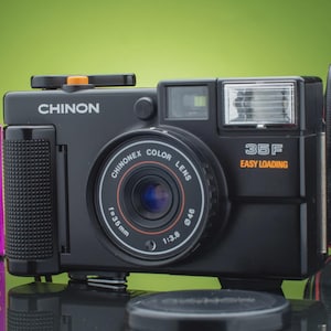 Vintage Chinon 35F Easy Loading 35mm Compact Point and Shoot AF Film Camera with 35mm f3.8 Lens - In working condition - Lomography