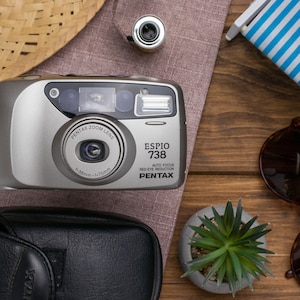 Pentax Espio 738 | 35mm Film Zoom Camera | Point & Shoot | Working | With Case, Film + Battery Gift | Autofocus Vintage Camera
