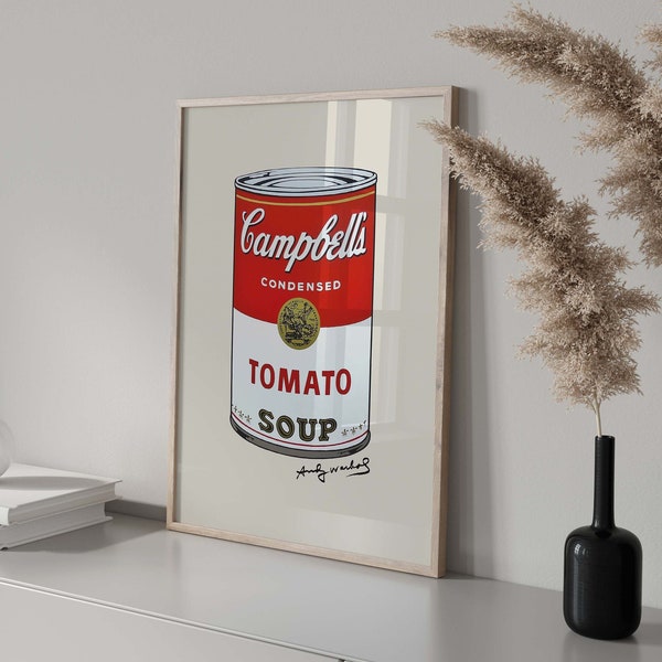 Soupe aux tomates, impression de soupe Campbells, impression pop art, affiche de soupe de poulet et de nouilles, impression d'art contemporain classique, art mural