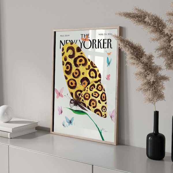 New York Magazine Cover Newyork March 2014 Butterfly Print, Vintage Magazine Print, Retro Magazine Posters, Trendy Magazine Art