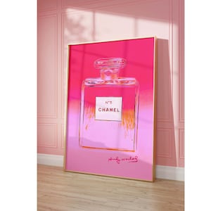 Pink Perfume Bottle Print 1985 Vintage Art Print Pop Art 