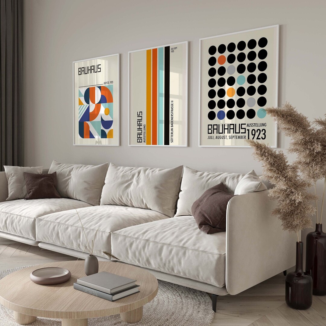Bauhaus Poster Set of 3 Bauhaus Exhibition Poster Bauhaus Print Graphic ...