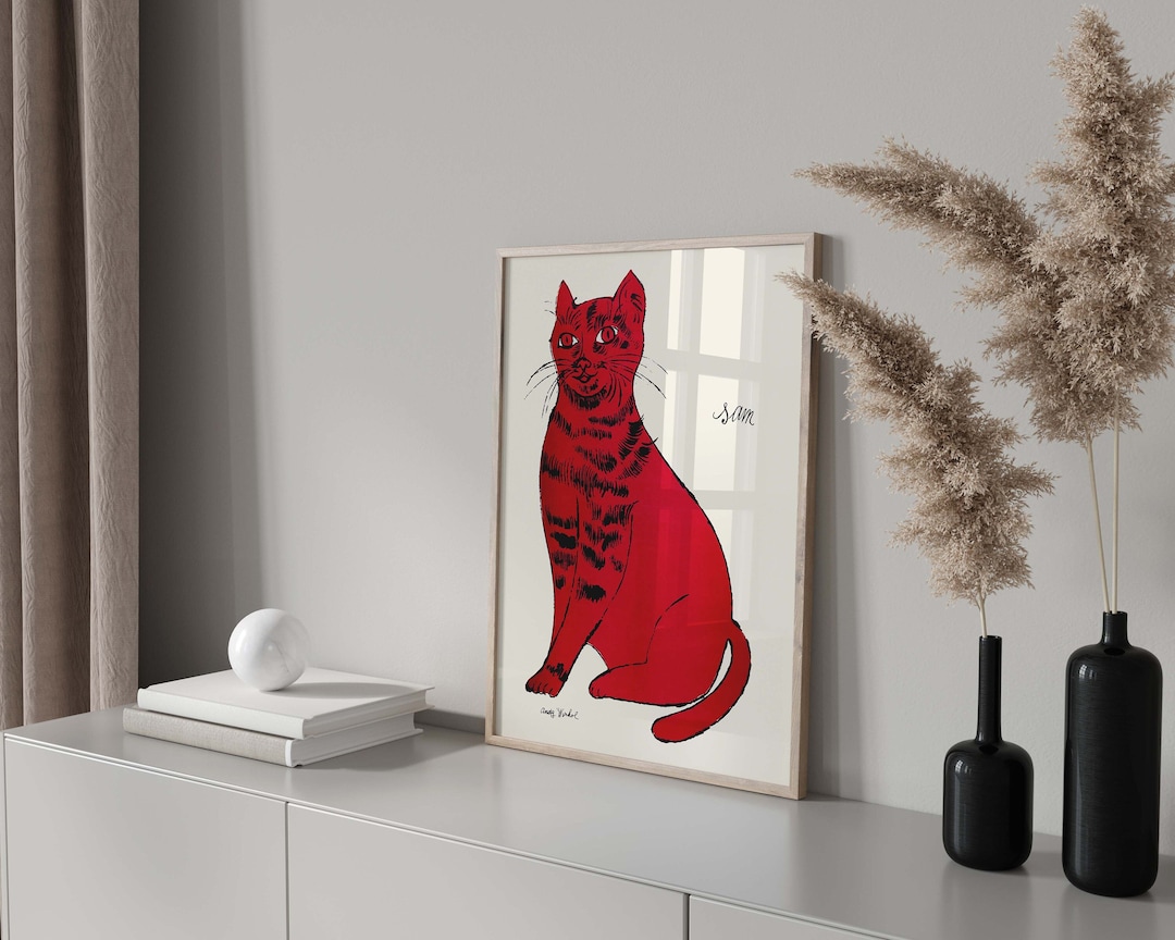 Red Cat Art Exhibition Poster, Named Sam Poster, Cat Print, Cat Wall
