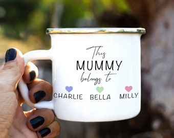 Mother's Day Enamel Mug, Personalised "This Mummy Belongs to" Gift, UK Seller