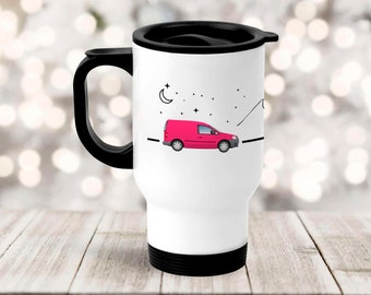 Caddy Thermal Travel Mug with Lid and handle -   Caddy Personalised Campervan Insulated Camping Mug