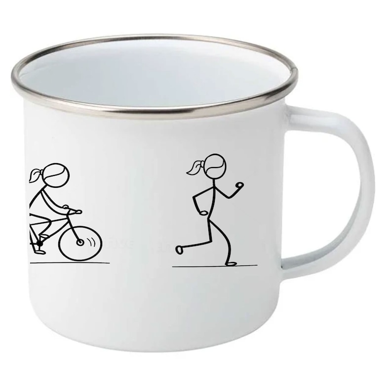 Swim bike run cute girl triathlin mug design