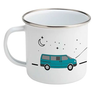 VW T4 Camper Van Mug - Fully Personalised T4 Cup that will not smash. Vanlife mug - VW Van Enamel Mug