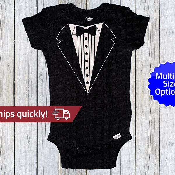 Tuxedo Onesie/Bodysuit - Baby Clothes Fancy Dress - New Year's Eve Baby - Black Tuxedo - Wedding - Gentleman - Baby Boy - Baby Shower Gift