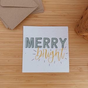 Carte de Noël carrée joyeuse et lumineuse | de graines plantables de fleurs sauvages de Zazzle.be Liste d'envies Vous avez des idées ? Carte saisonnière | Carte vierge | Cartes de vœux | Cartes simples
