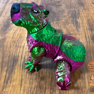 Flexi Carpincho, Mascota de escritorio, articulado, juguete, impresión 3D, personalizado, monocromo, personalizable, lindo carpincho, TikTok, meme, juguete imagen 3