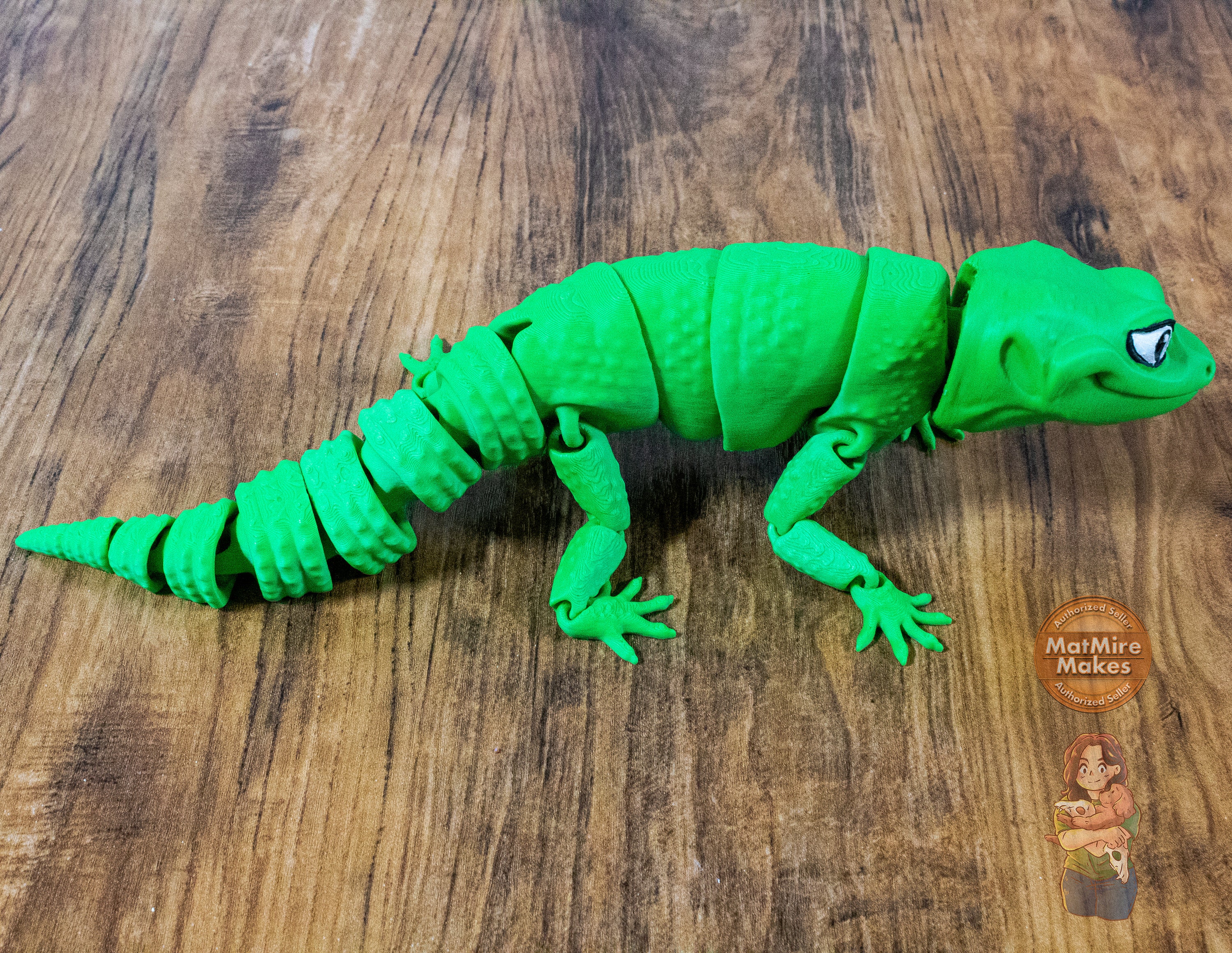 Flexi Leopard Gecko, Desk Pet, Articulated, Toy, 3D Print, Single Color ...