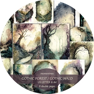 Gothic Forest Junk Journal Papier: Vintage Märchen (Digitaler Download)