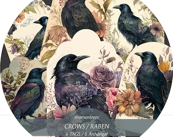 Crow & Raven Journaling Tags: Spring Ephemera (Digital Download)