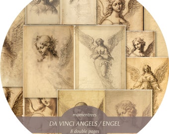 Da Vinci Angel Junk Journal Pages: Vintage Ephemera (Digital Download)
