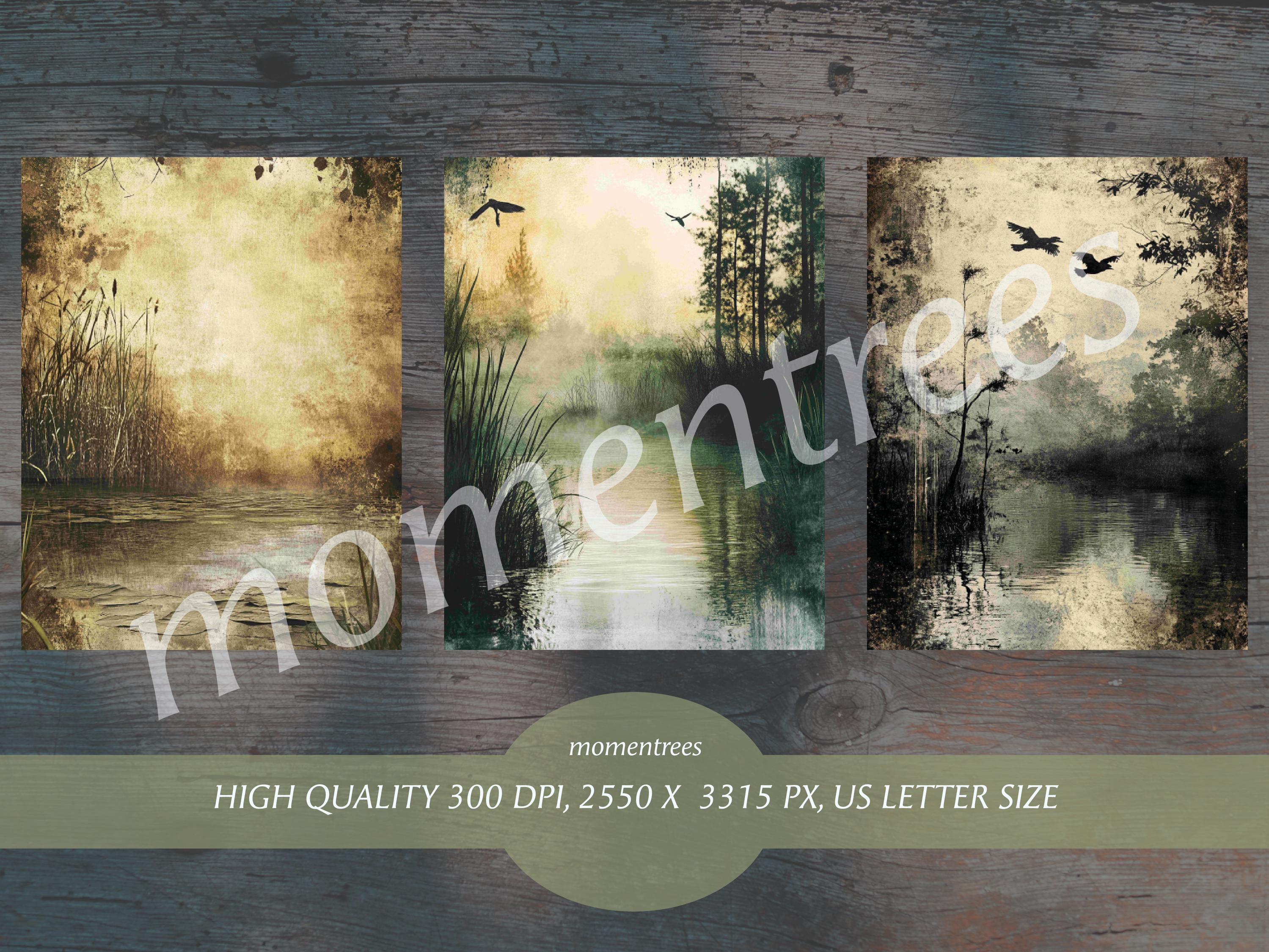 Moorland Junk Journal Paper: Swamp Nature Printable (digital Download ...