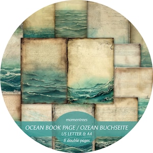 Vintage Ocean Papiere zum Downloaden, Vintage Journal Kits, Scrapbooking Ephemera Journal Kits und Scrapbook Papier