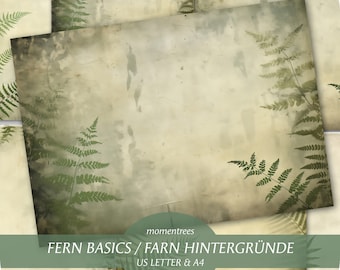 Fern Digital Paper: Vintage Journal Kit (A4 & US Letter) (Digital Download)