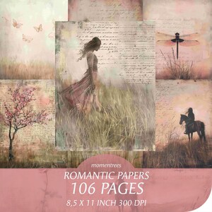 Scrapbooking, PAPIERS ROMANTIQUES, Ferme, Pack vie à la campagne, Cavalière, Animaux de la ferme, Journal indésirable, Papiers numériques