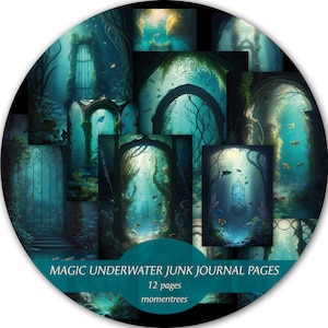 UNDERWATER GARDEN digitale Papiere zum Downloaden Vintage Schreibwaren Journal Kit Scrapbooking Ephemera Journal Kits und Scrapbook Papier Lieferungen