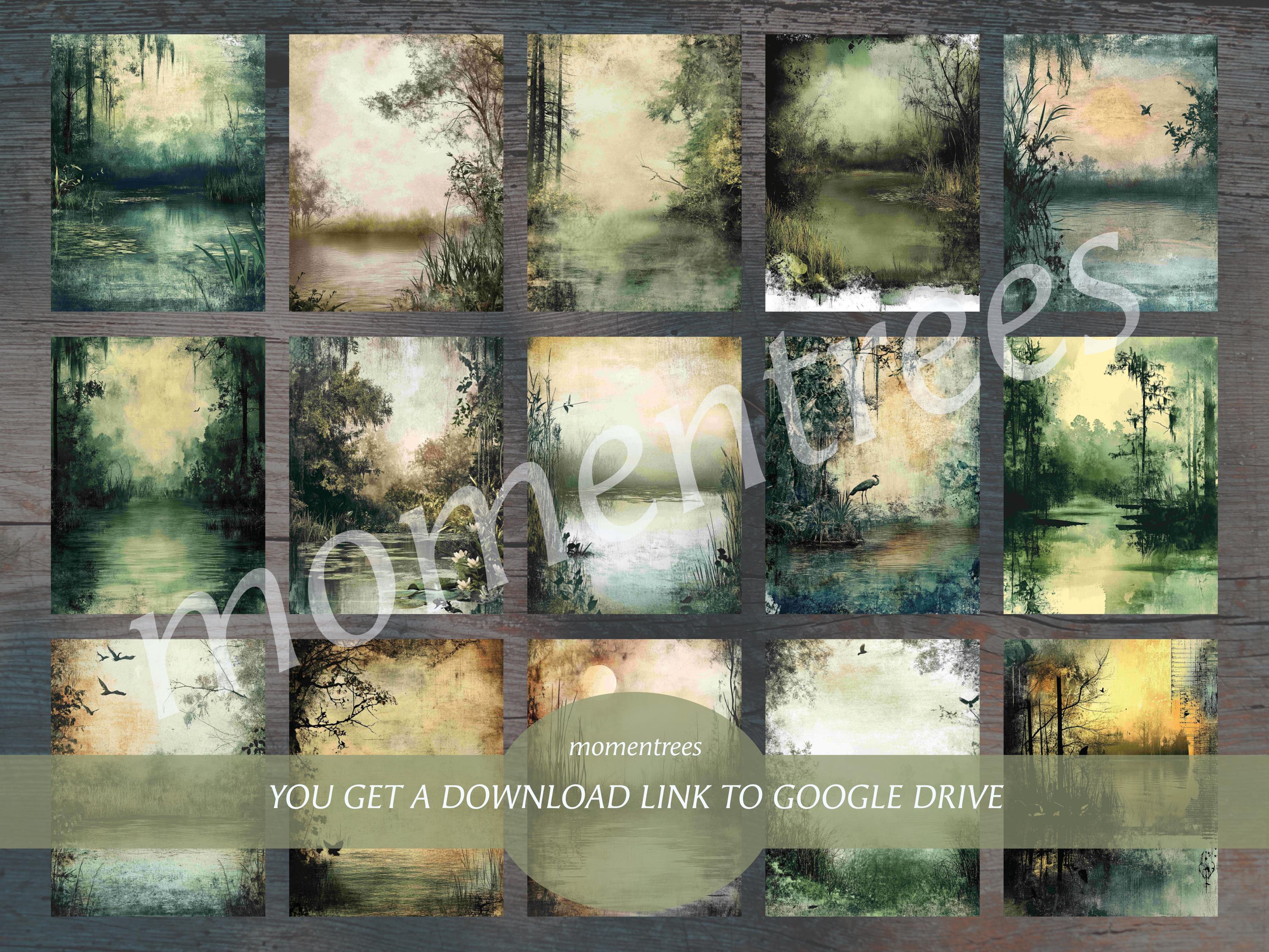 Moorland Junk Journal Paper: Swamp Nature Printable (digital Download ...