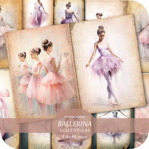 Scrapbooking, Ballerina, Balletto, Tutu, Scuola di danza, Diario spazzatura, Ephemera, Scrapbooking, Carta, Kit, Download digitale