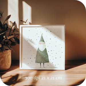 Vintage Weihnachtsmann Weihnachtskarten - digitaler Download - festliche Feiertage Illustrationen für Weihnachtskarten zum Ausdrucken
