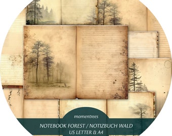 &quot;Notizbuch &quot;&quot;Wald&quot;&quot; digitale Papiere zum Downloaden.&quot;
