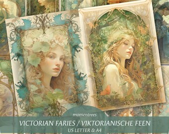 Victorian Forest Fairies Ephemera: Junk Journal Kit (Digital Download)