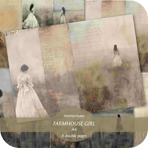 Junk Journal Farmhouse Girl, A4, Pâques, Ferme, Vie à la campagne, Junk Journal, Papiers numériques